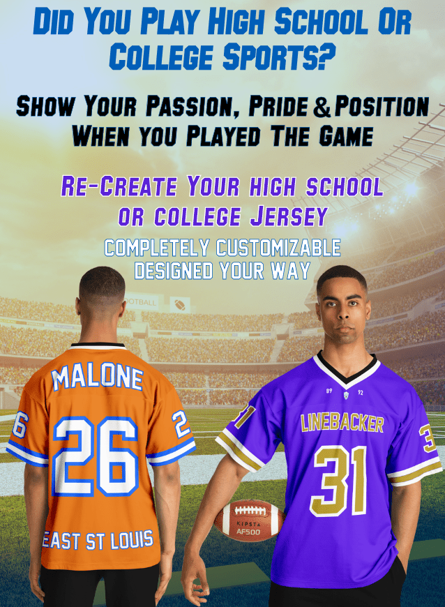 Athlete wearing custom jersey