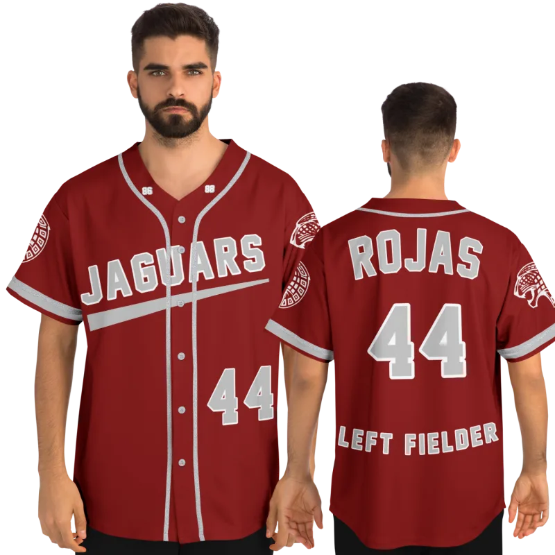 Custom baseball jersey with your name, number, and school colors